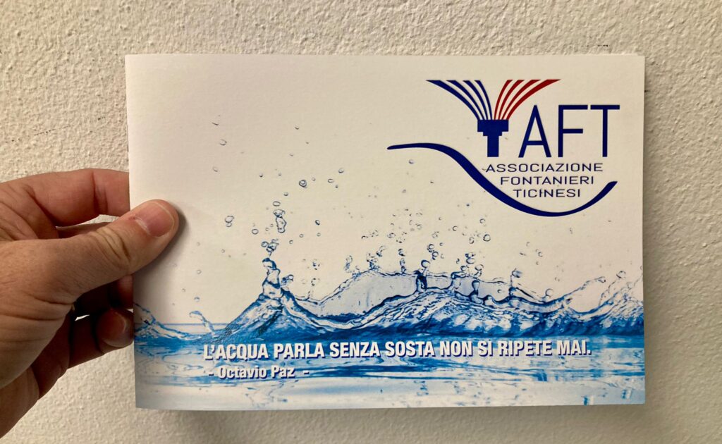 Foto della brochure informativa dell'Associazione Fontanieri Ticinesi